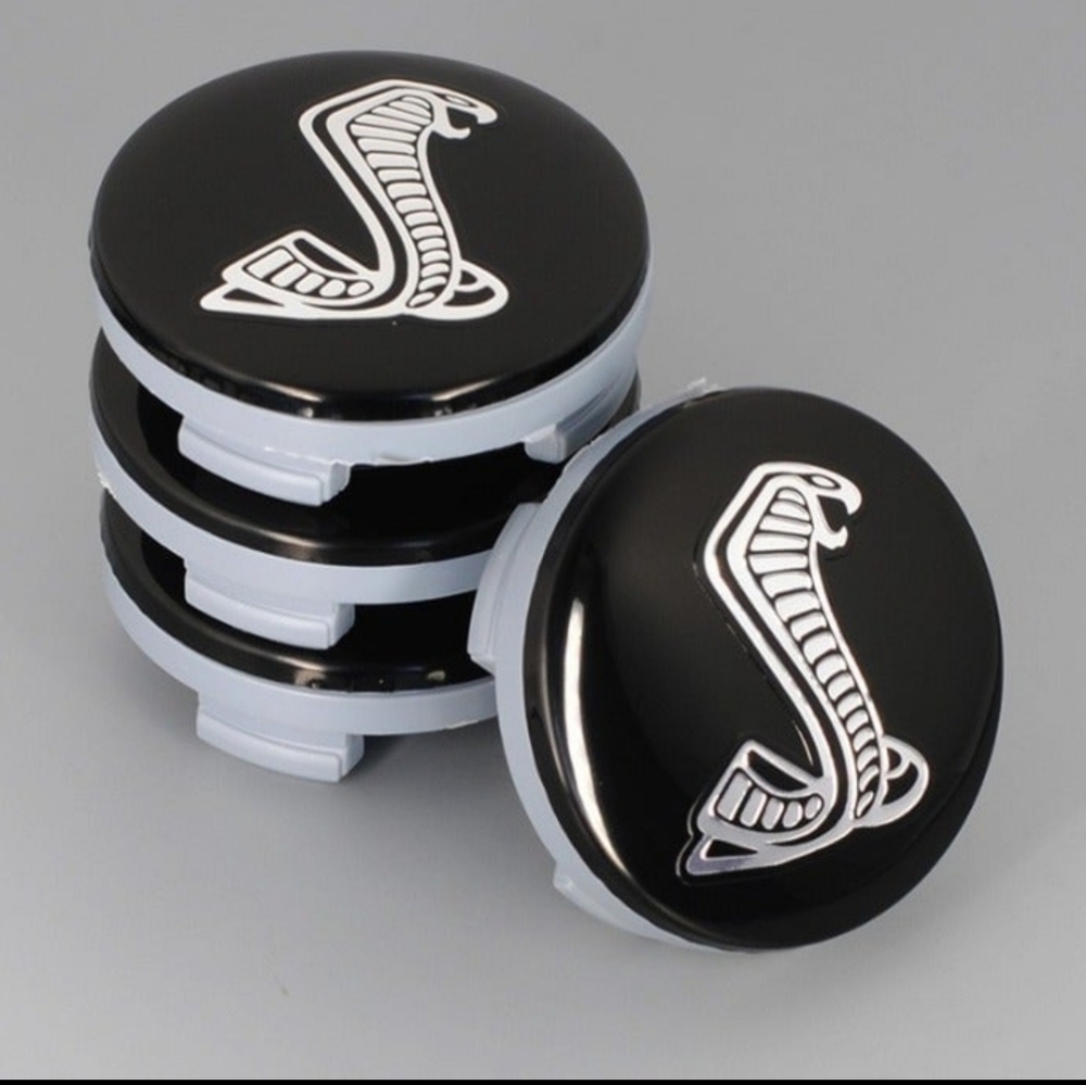 4 Shelby cobra Snake 54mm hubcap center caps.  Red available